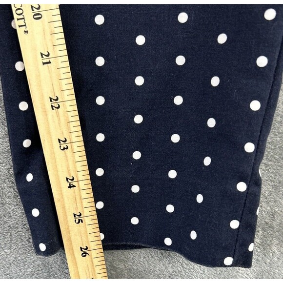GAP Women's 06 R Flat Front Mid Rise Stretch Slim Crop Pants Navy Polka Dots - Picture 8 of 12